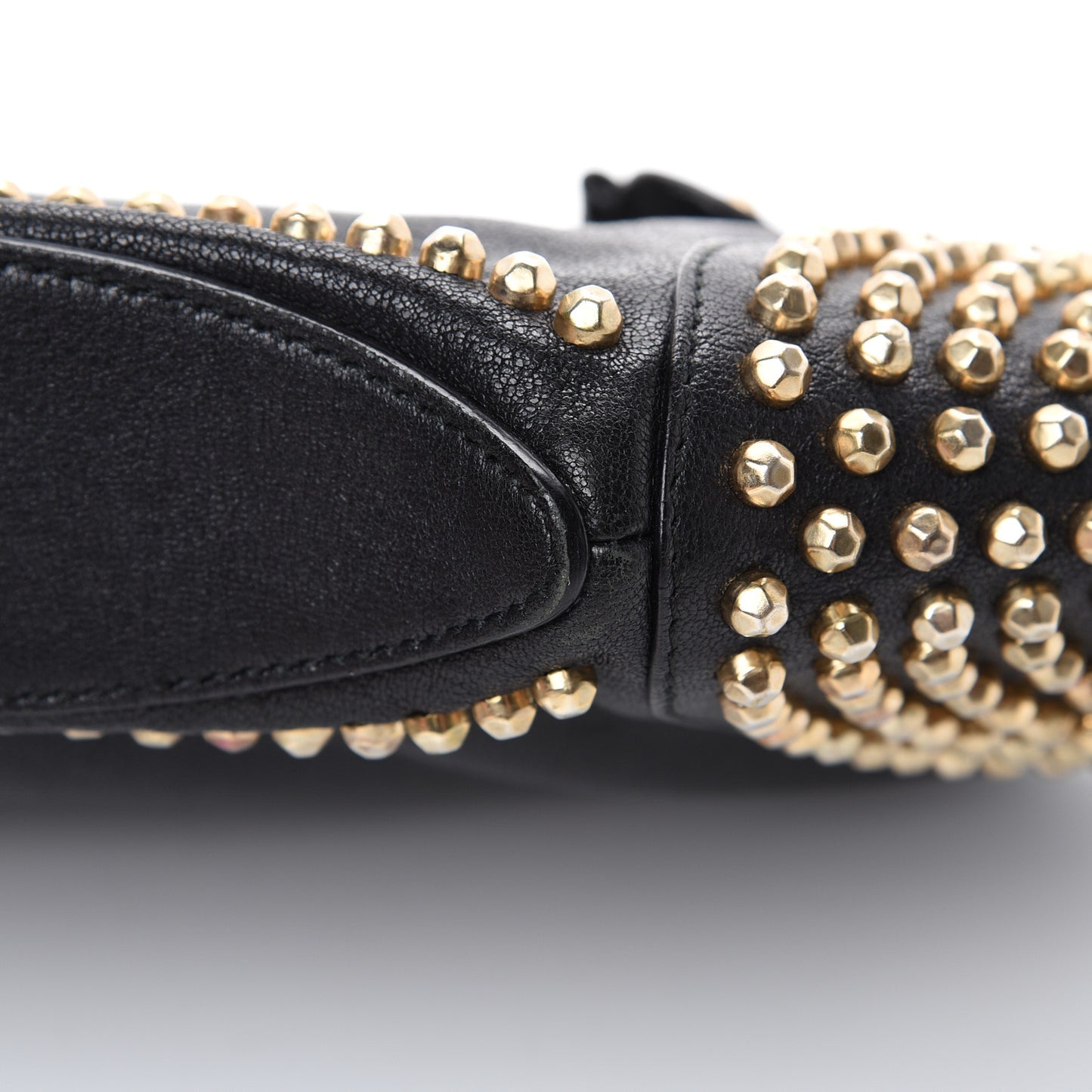 Calfskin Studded De Manta Clutch Black