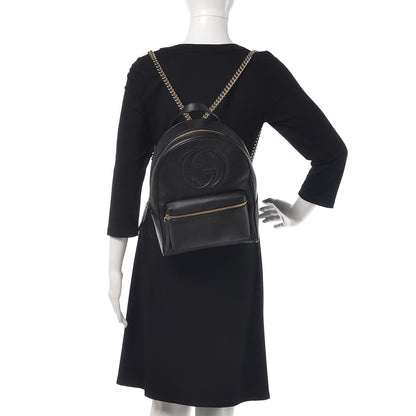 Gucci Pebbled Calfskin Soho Chain Backpack Black 2 of 11