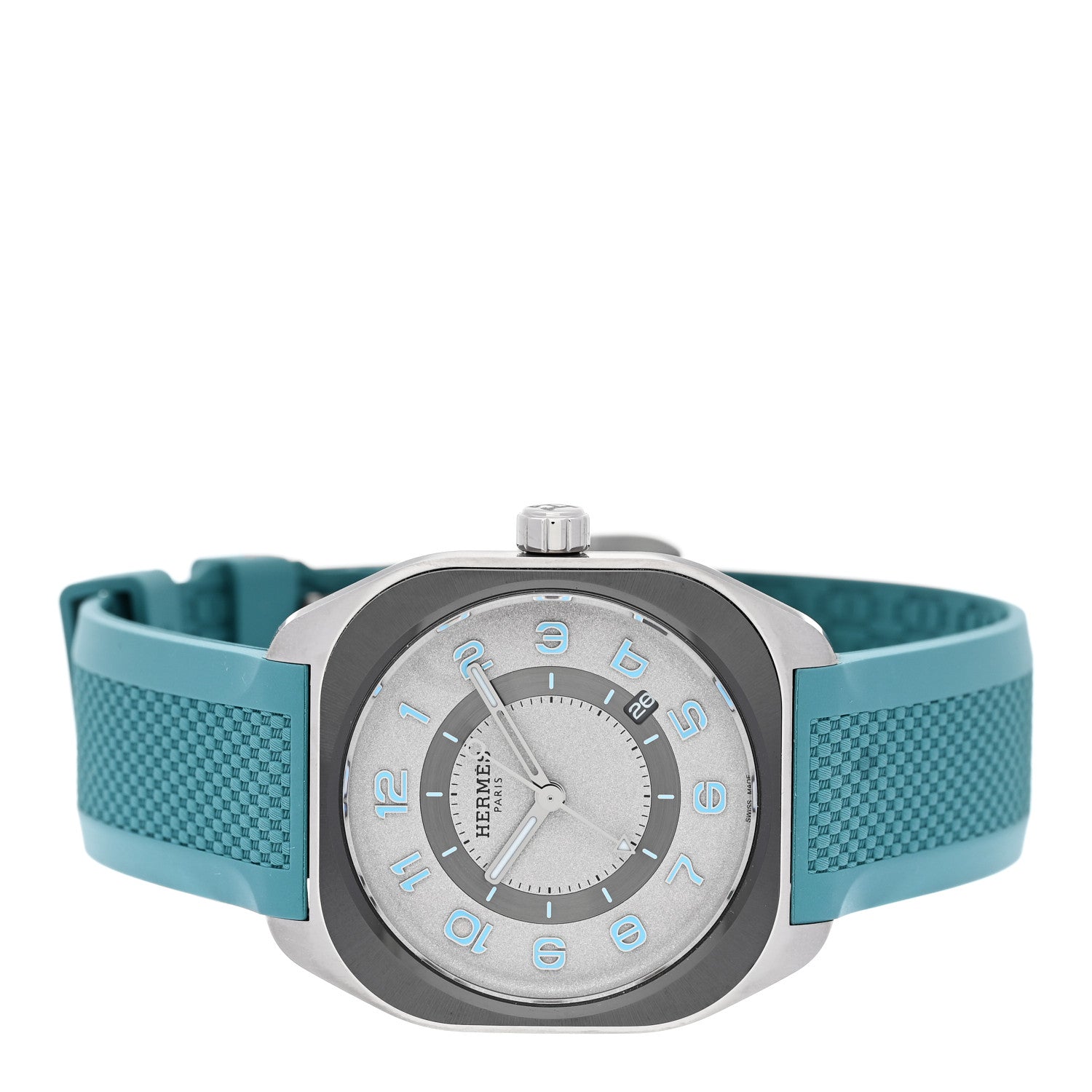 Hermes Titanium Rubber 39mm H08 Automatic Watch Bleu Saint Cyr 2 of 5