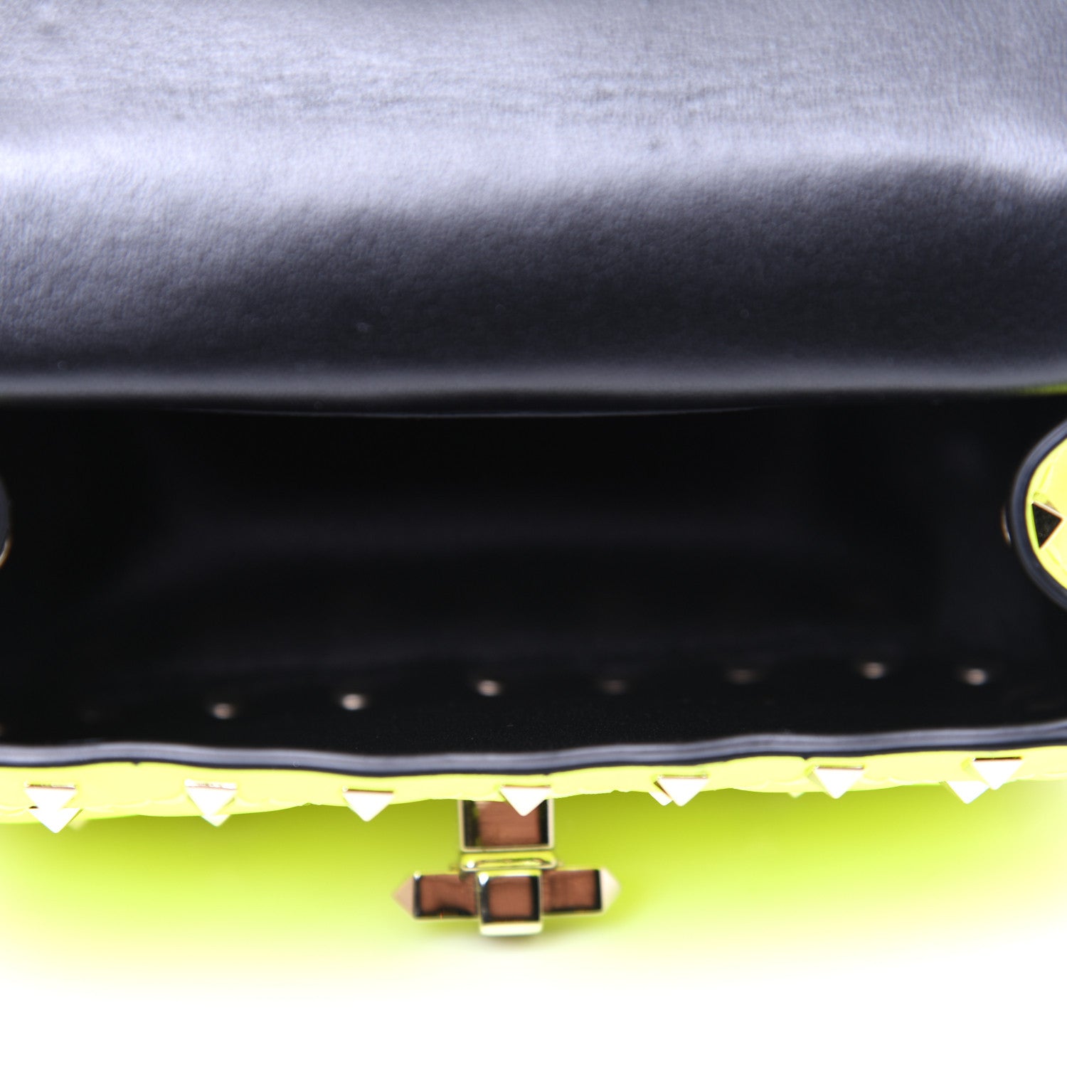 Valentino Garavani Calfskin Micro Rockstud Spike Shoulder Bag Lime 5 of 11