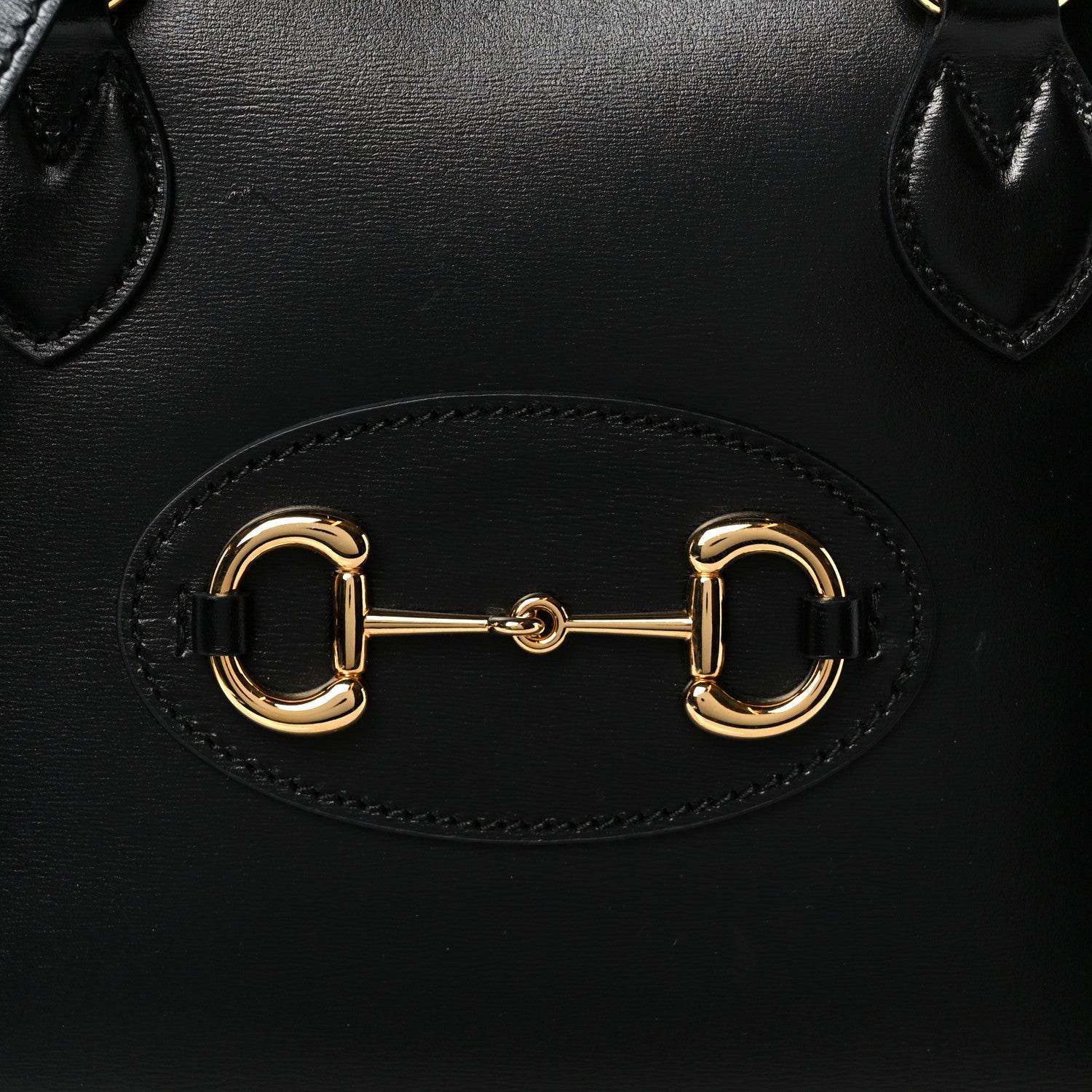 Gucci Boarded Plutone Calfskin Small Horsebit 1955 Top Handle Bag Black 9 of 12