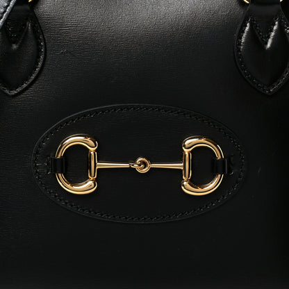 Gucci Boarded Plutone Calfskin Small Horsebit 1955 Top Handle Bag Black 9 of 12