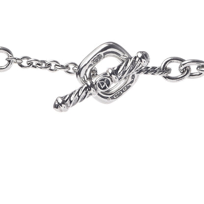 David Yurman Sterling Silver 18K Yellow Gold Multi Pearl Figaro Chain Necklace 4 of 4
