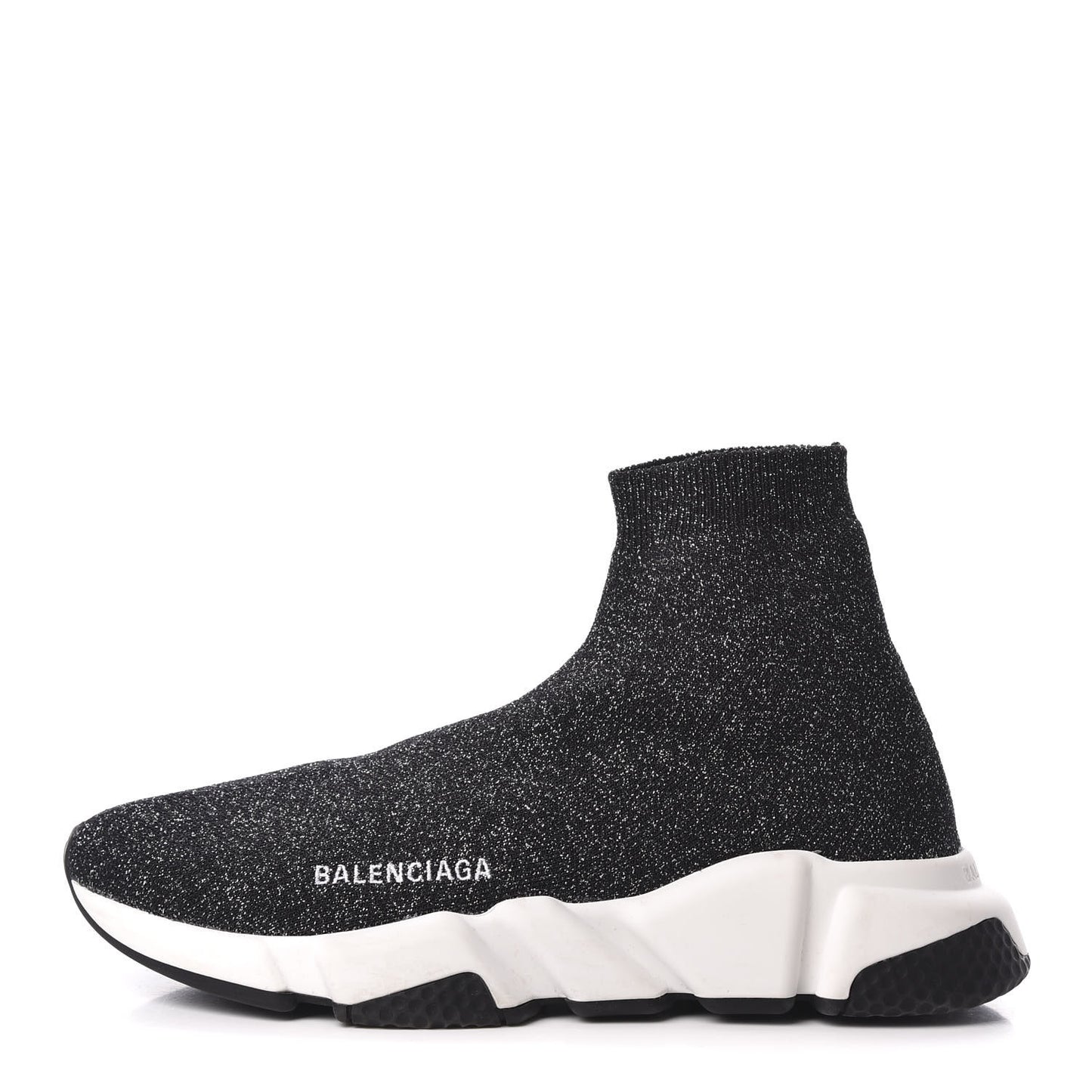 Knit Metal Womens Speed Sneakers 38 Black Gold