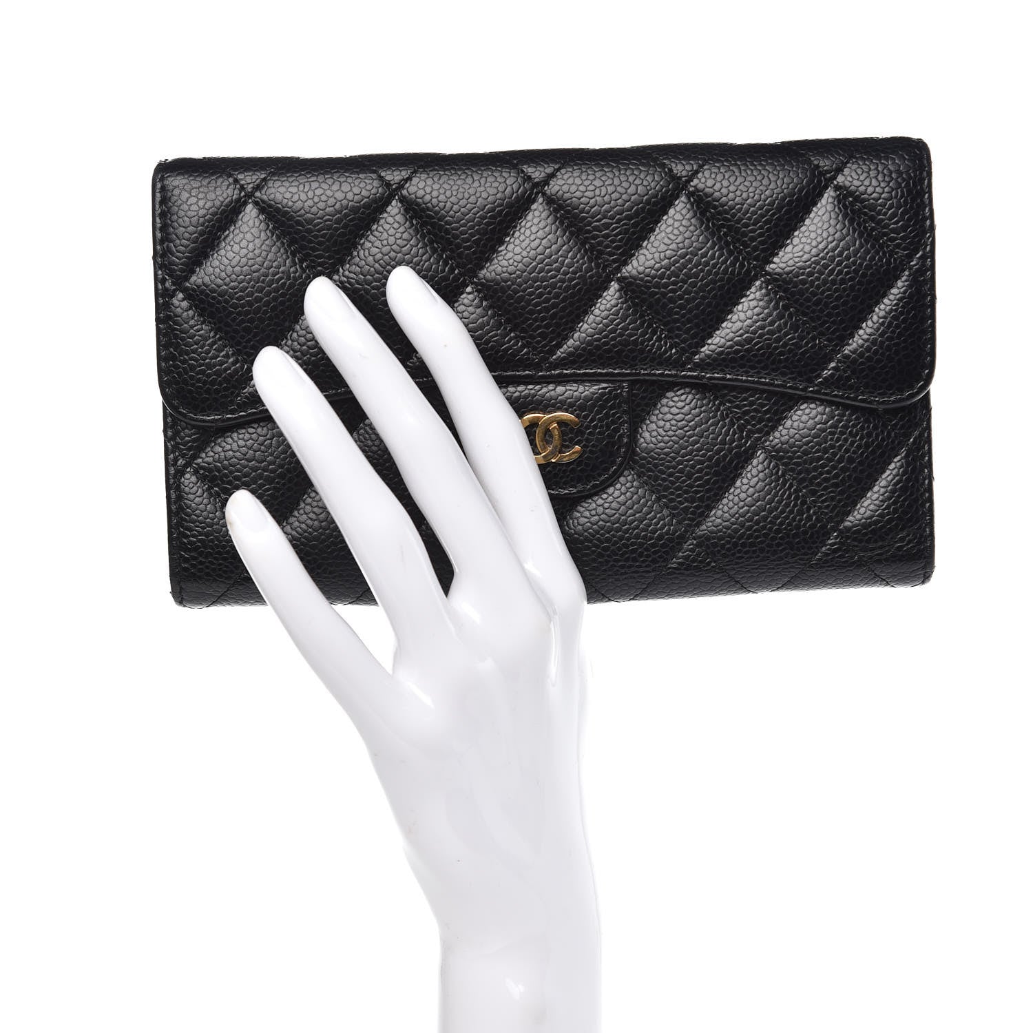 Chanel Caviar Quilted Large Flap Wallet Black 2 of 11