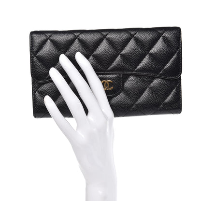 Chanel Caviar Quilted Large Flap Wallet Black 2 of 11