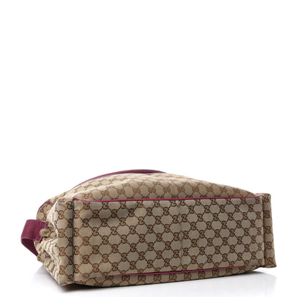 Gucci Monogram Margaux Calfskin Large Diaper Bag Beige Ebony Peonia Flower 3 of 13