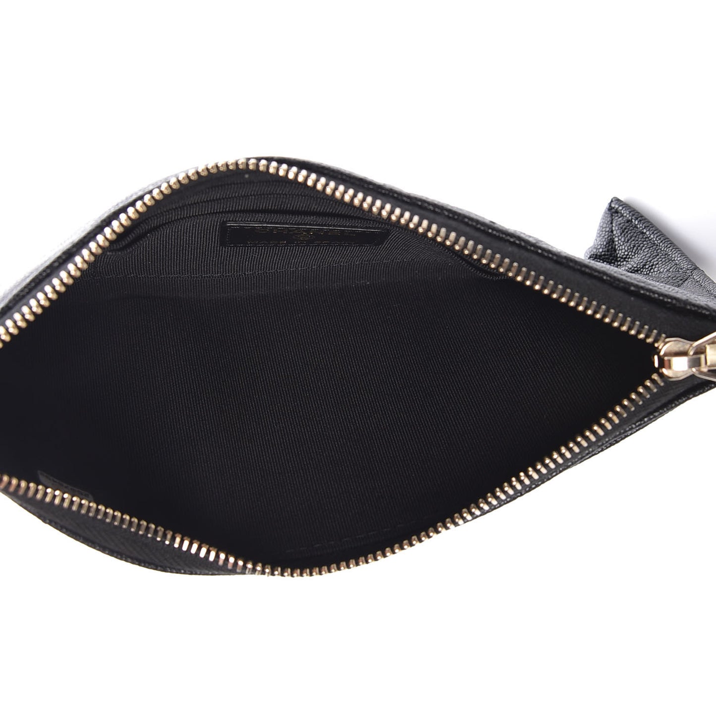 Caviar Quilted Classic Zip Boy Pouch Black