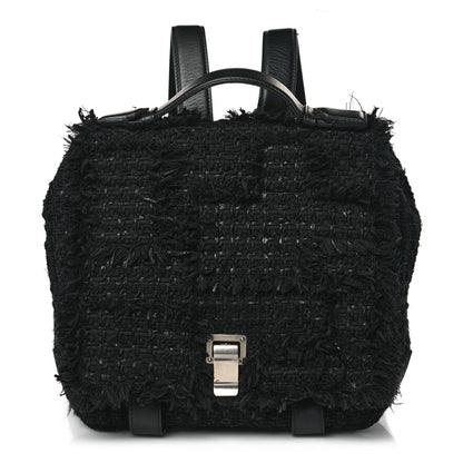 Proenza Schouler Tweed Calfskin Small PS Courier Backpack Black 1 of 8
