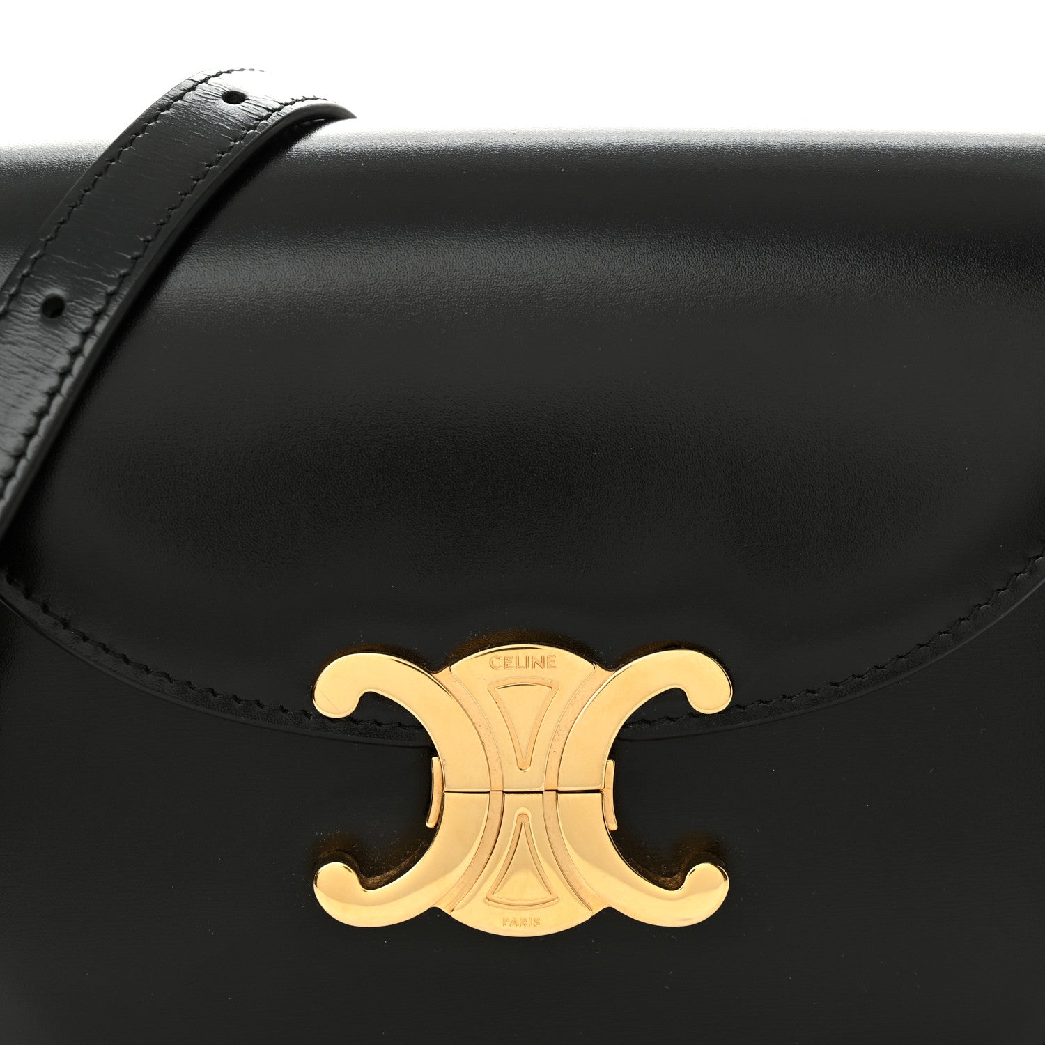 Celine Shiny Calfskin Besace Clea Triomphe Black 8 of 12