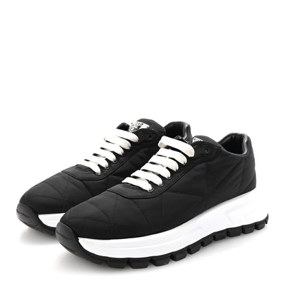 Prada Re-Nylon Piuma Metal Triangle Logo Quilted 45mm Sneakers 40 Black 4 of 9