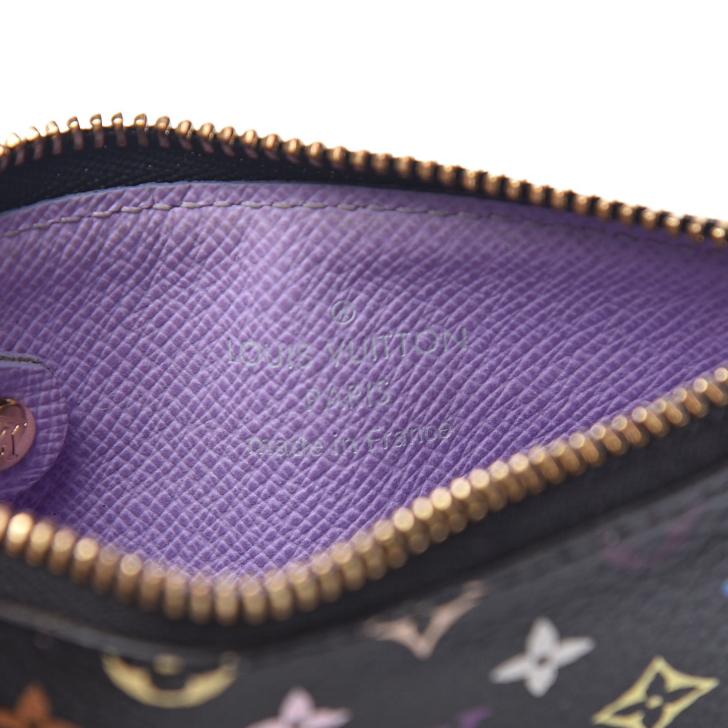 Monogram Multicolor Key Pouch Black Violet