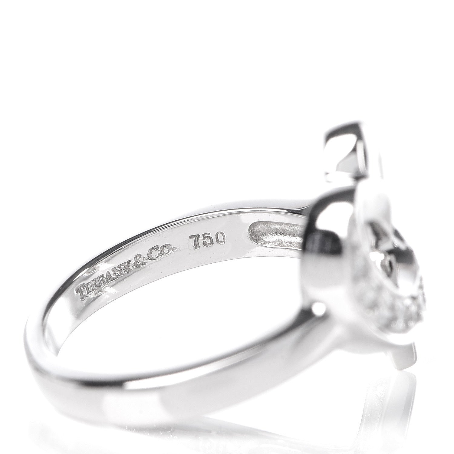 Tiffany 18K White Gold Diamond Paloma Picasso Loving Heart Ring 47 4.25 6 of 7