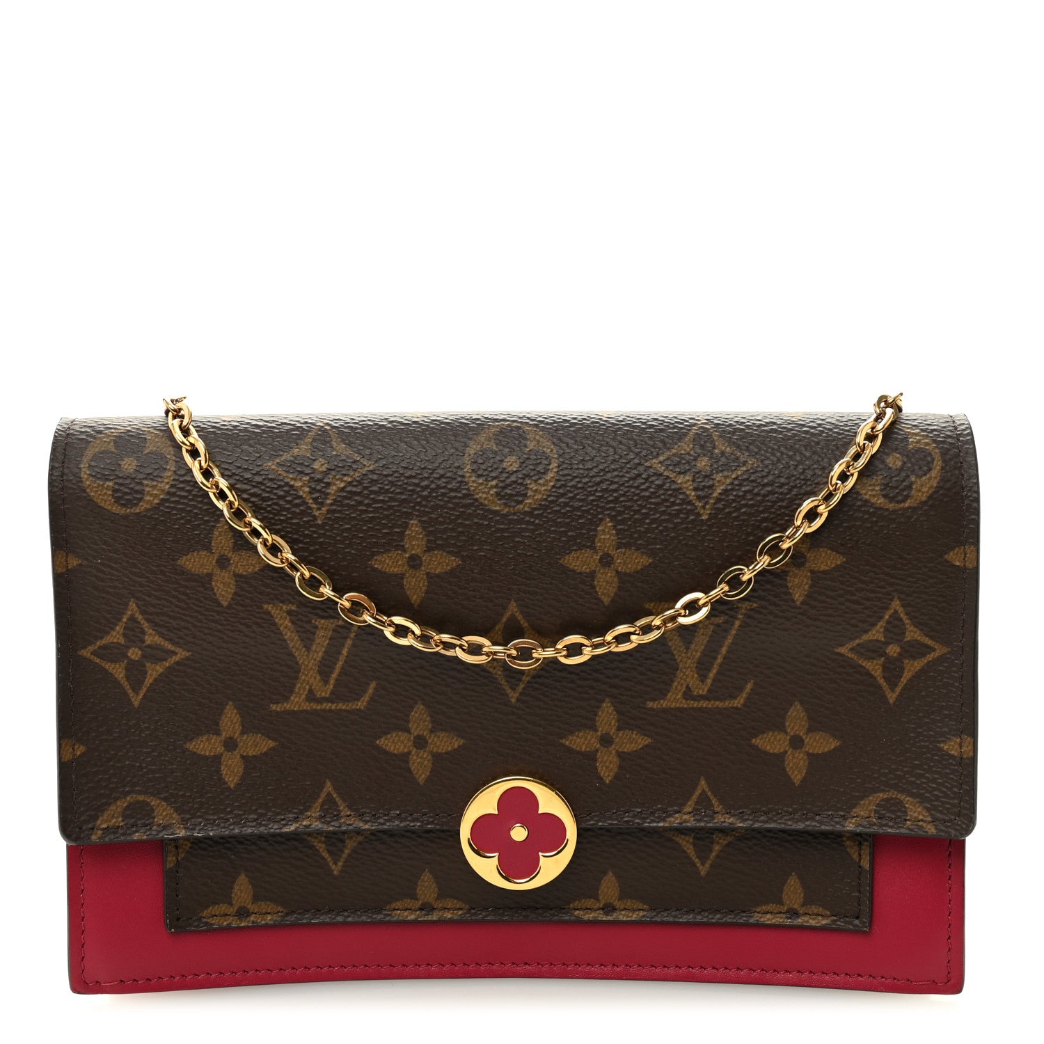 Louis Vuitton Monogram Flore Chain Wallet Fuchsia 1 of 9
