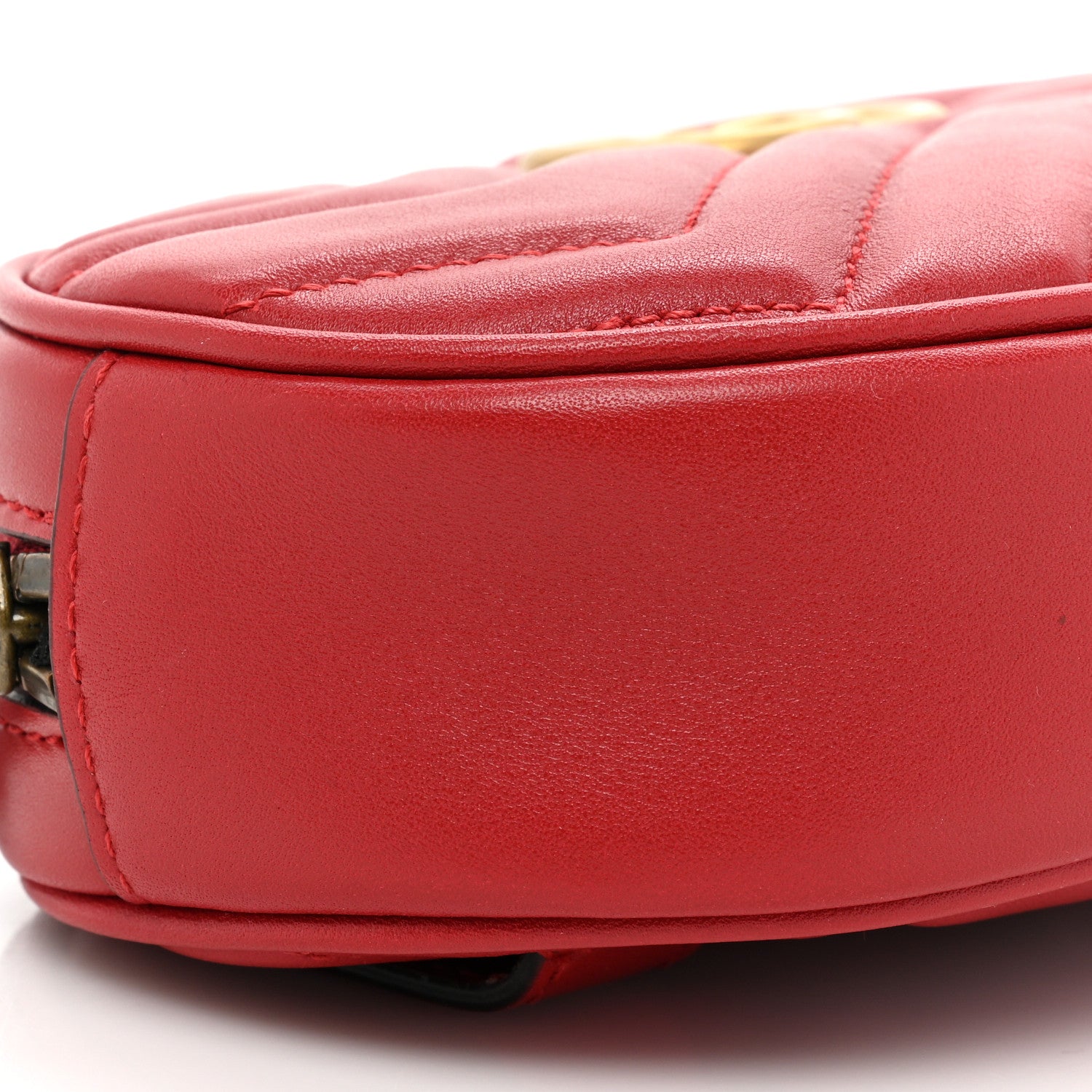 Gucci Calfskin Matelasse GG Marmont Belt Bag 85 34 Hibiscus Red 10 of 12