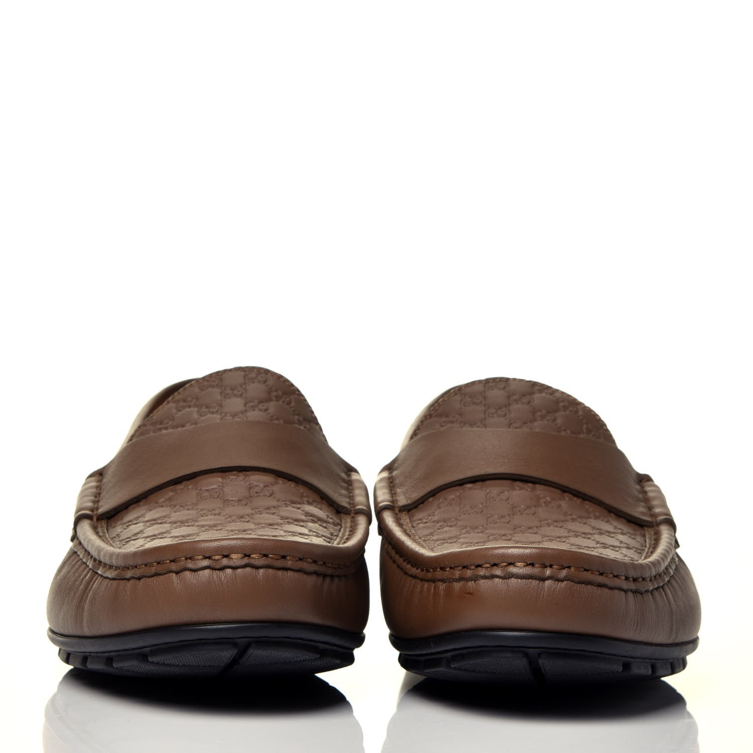 Gucci Calfskin Miro Soft Microguccissima Mens Driver Loafers 10 Brown 2 of 11