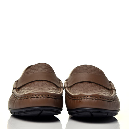 Gucci Calfskin Miro Soft Microguccissima Mens Driver Loafers 10 Brown 2 of 11