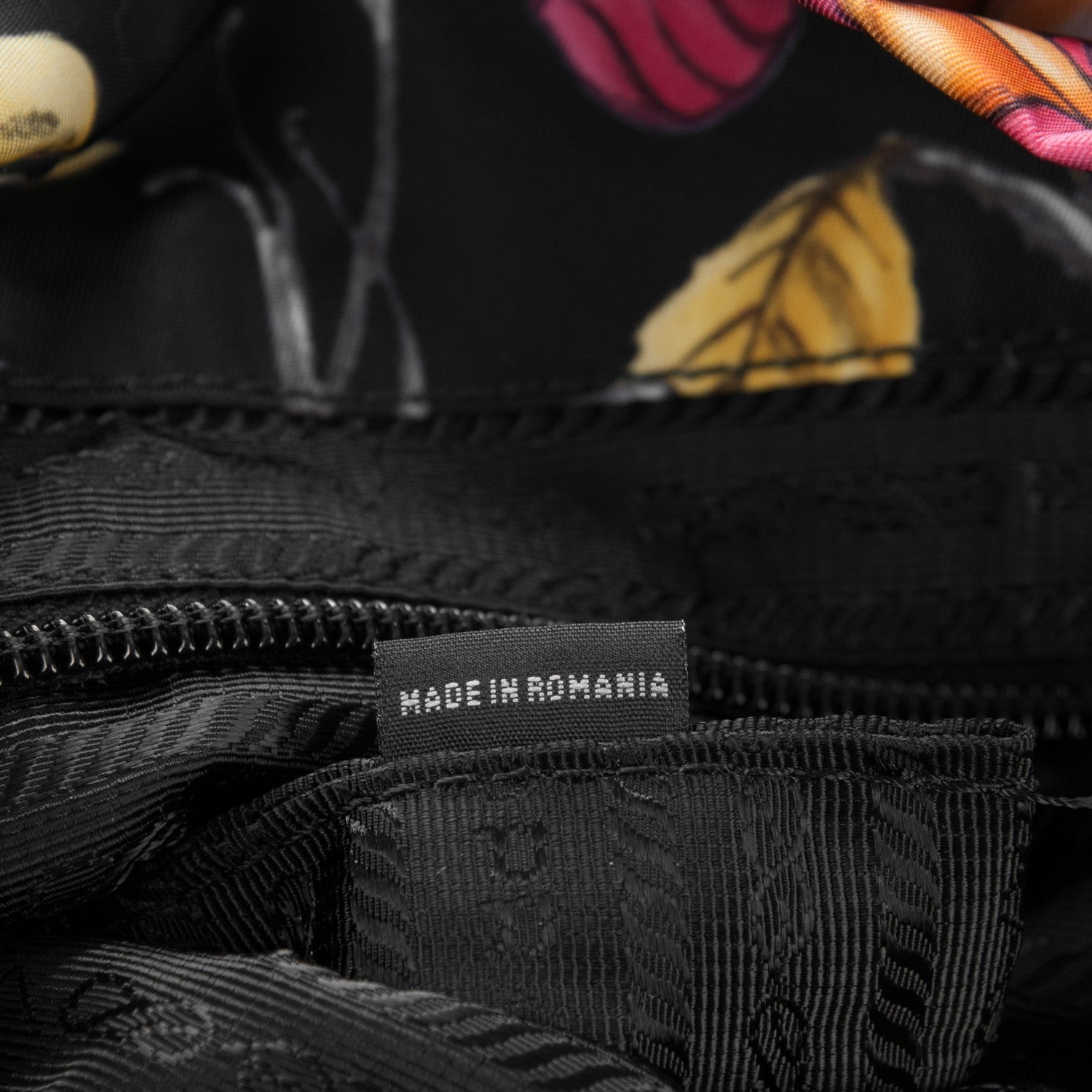 Prada Tessuto Nylon Floral Print Medium Backpack Black 7 of 8