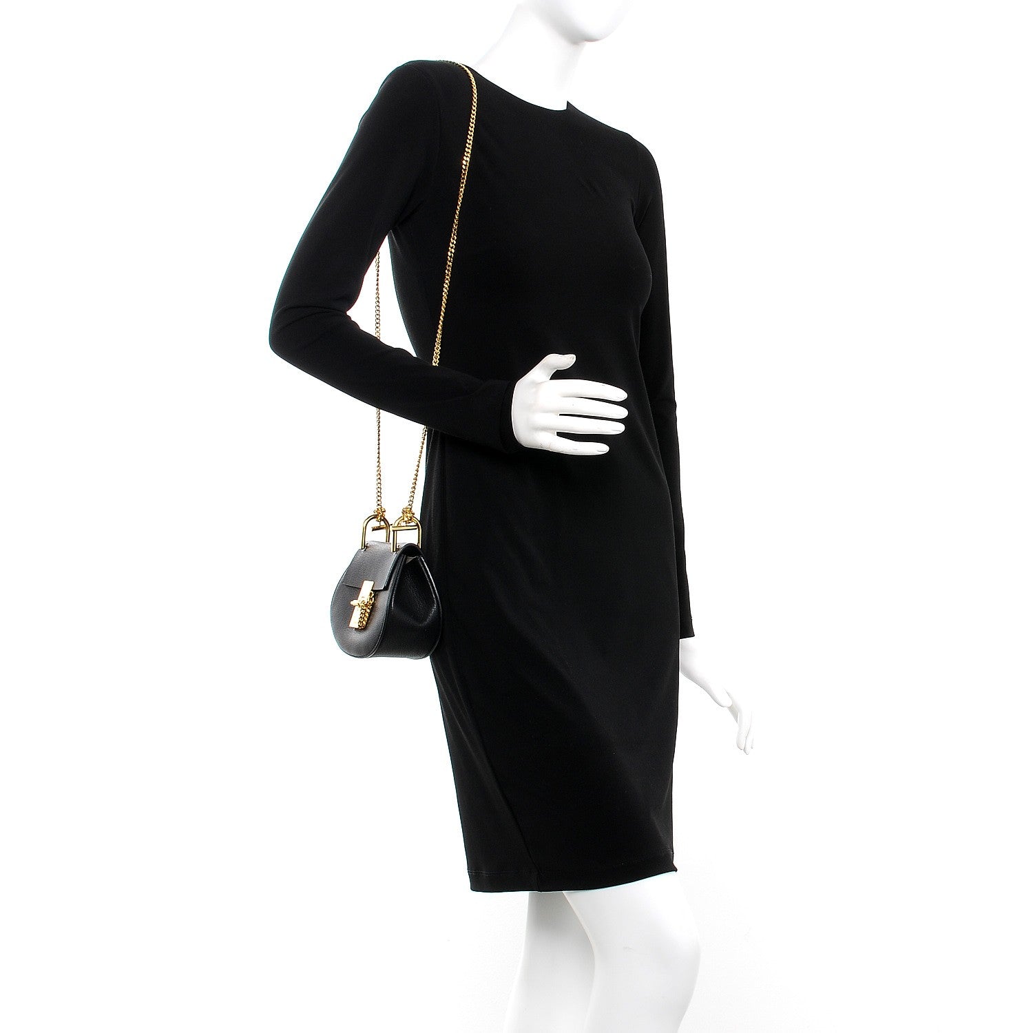 Chloe Grained Lambskin Nano Drew Shoulder Bag Black 2 of 6