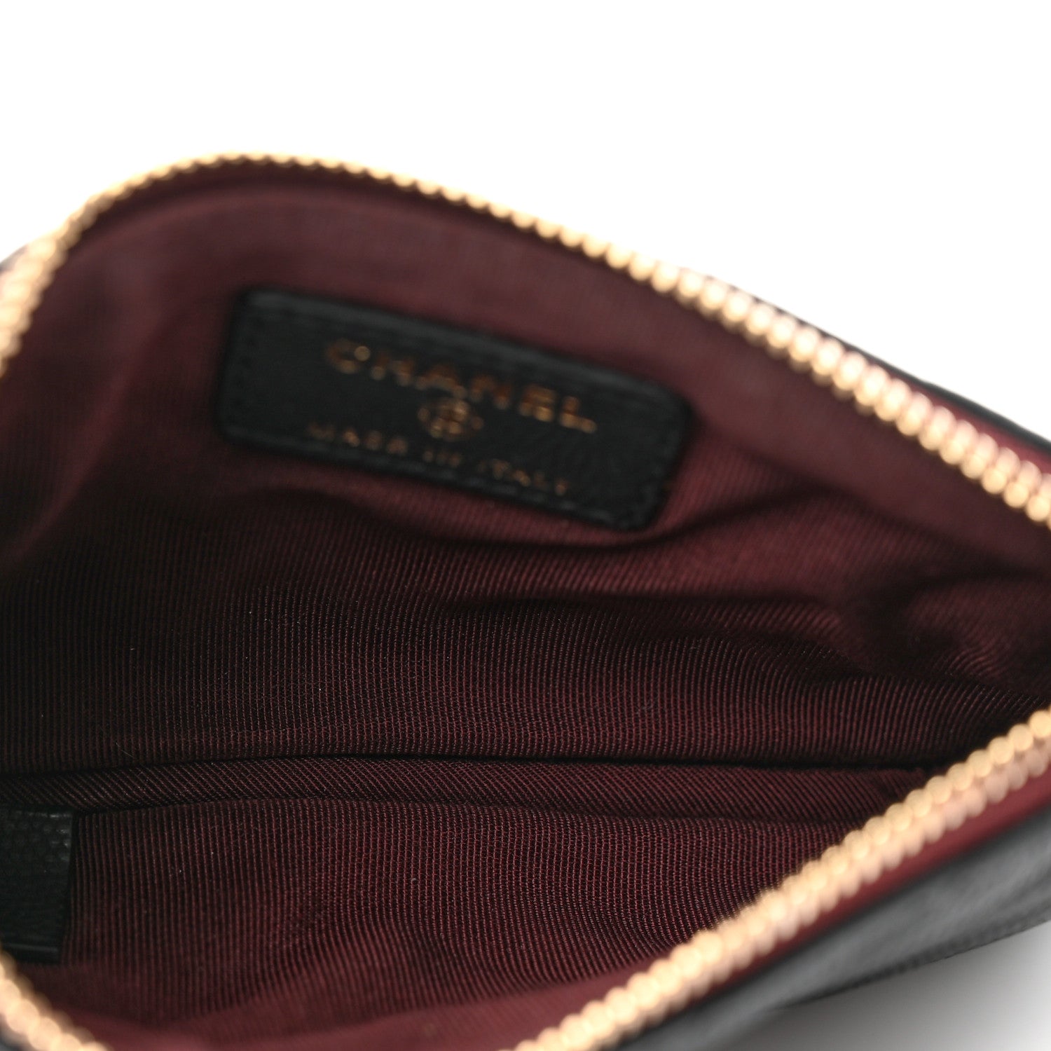 Chanel Caviar Chevron Quilted Small Cosmetic Case Black 5 of 8