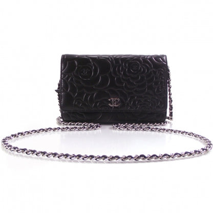 Chanel Lambskin Camelia Wallet on Chain 1 of 10