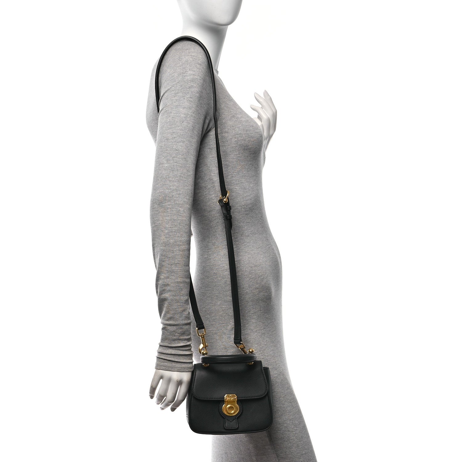 Burberry Trench Calfskin Mini DK88 Top Handle Bag Black 2 of 9
