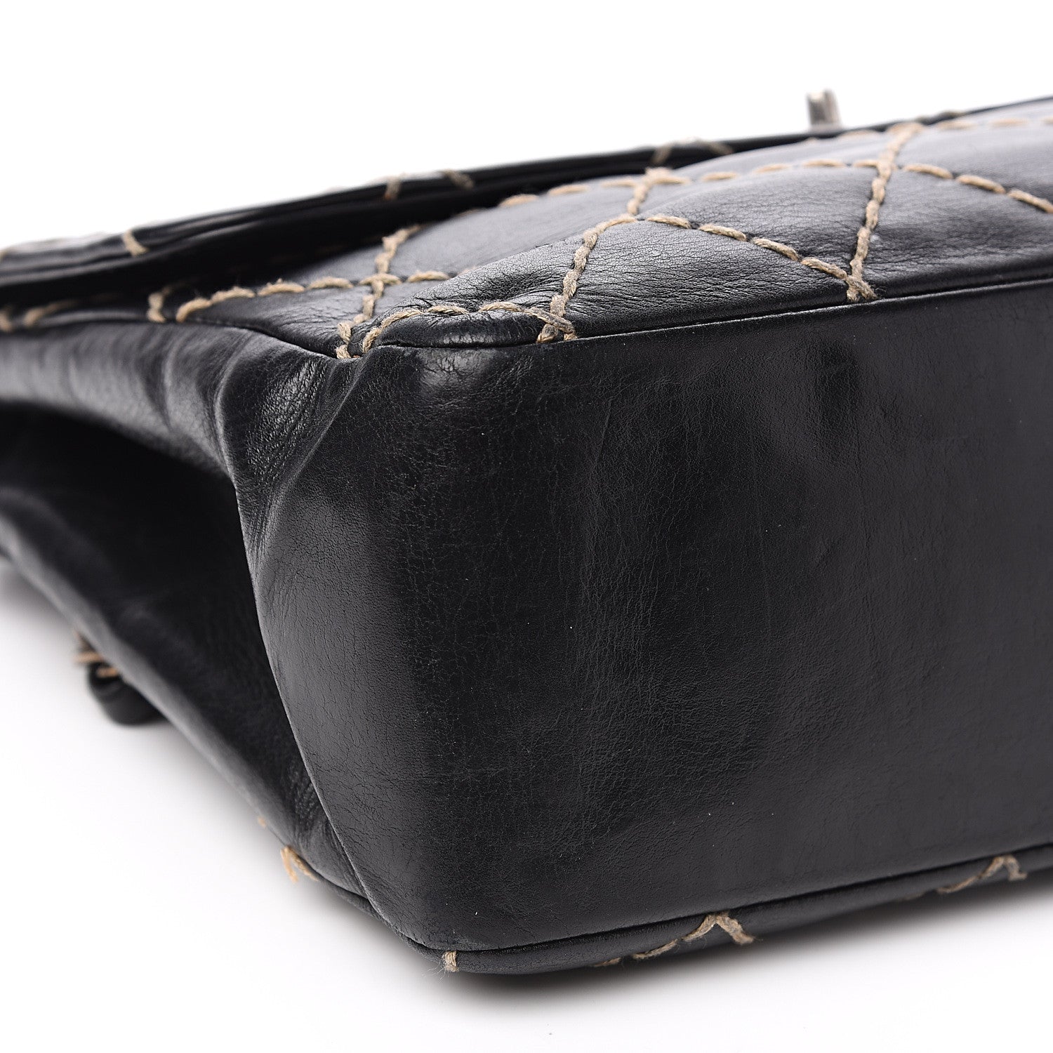 Chanel Calfskin Wild Stitch Jumbo Flap Black 7 of 16