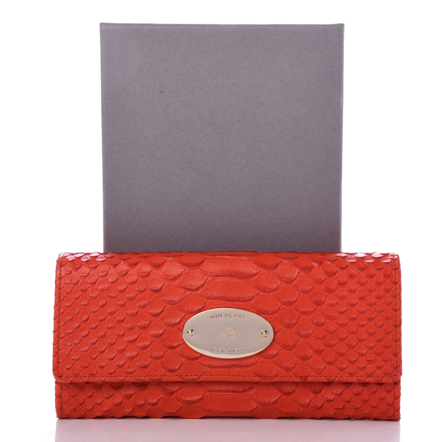 Silky Snake Print Continental Wallet Flame