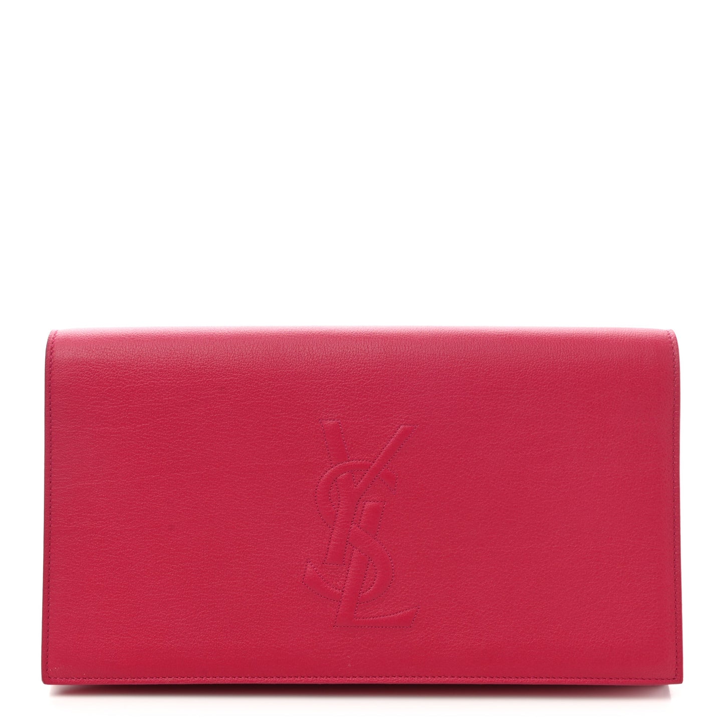 Calfskin Monogram Large Belle De Jour Clutch Lipstick Fuchsia