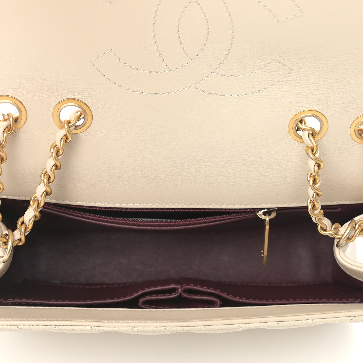 Chanel Caviar Quilted Small CC Filigree Flap Light Beige 5 of 9