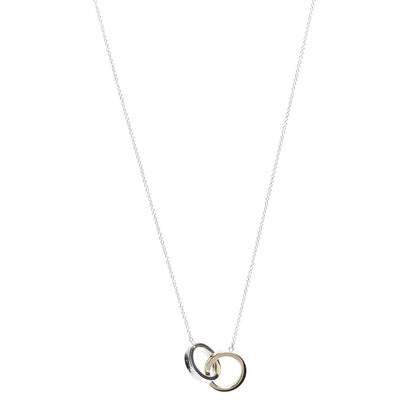 Tiffany Sterling Silver 18K Yellow Gold 1837 Interlocking Circles Pendant Necklace 1 of 6