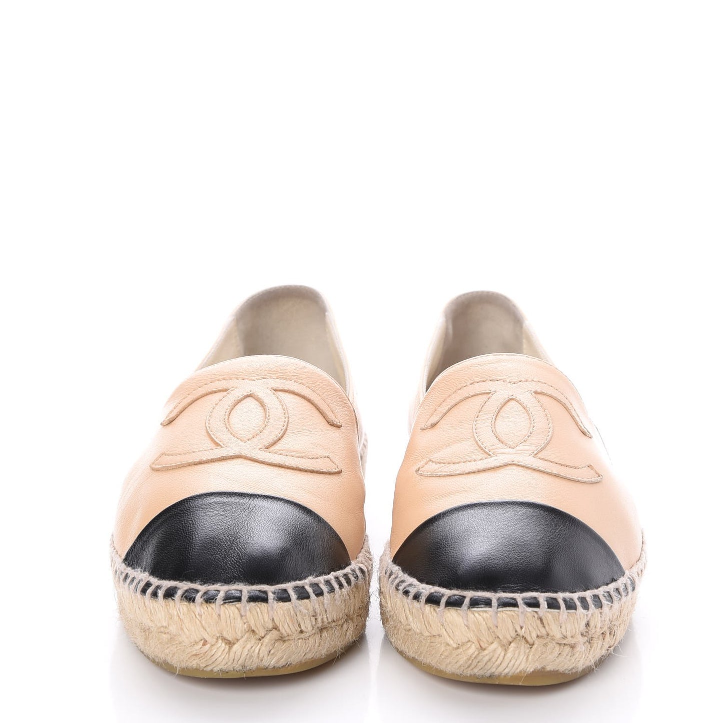 Lambskin CC Espadrilles 39 Beige Black