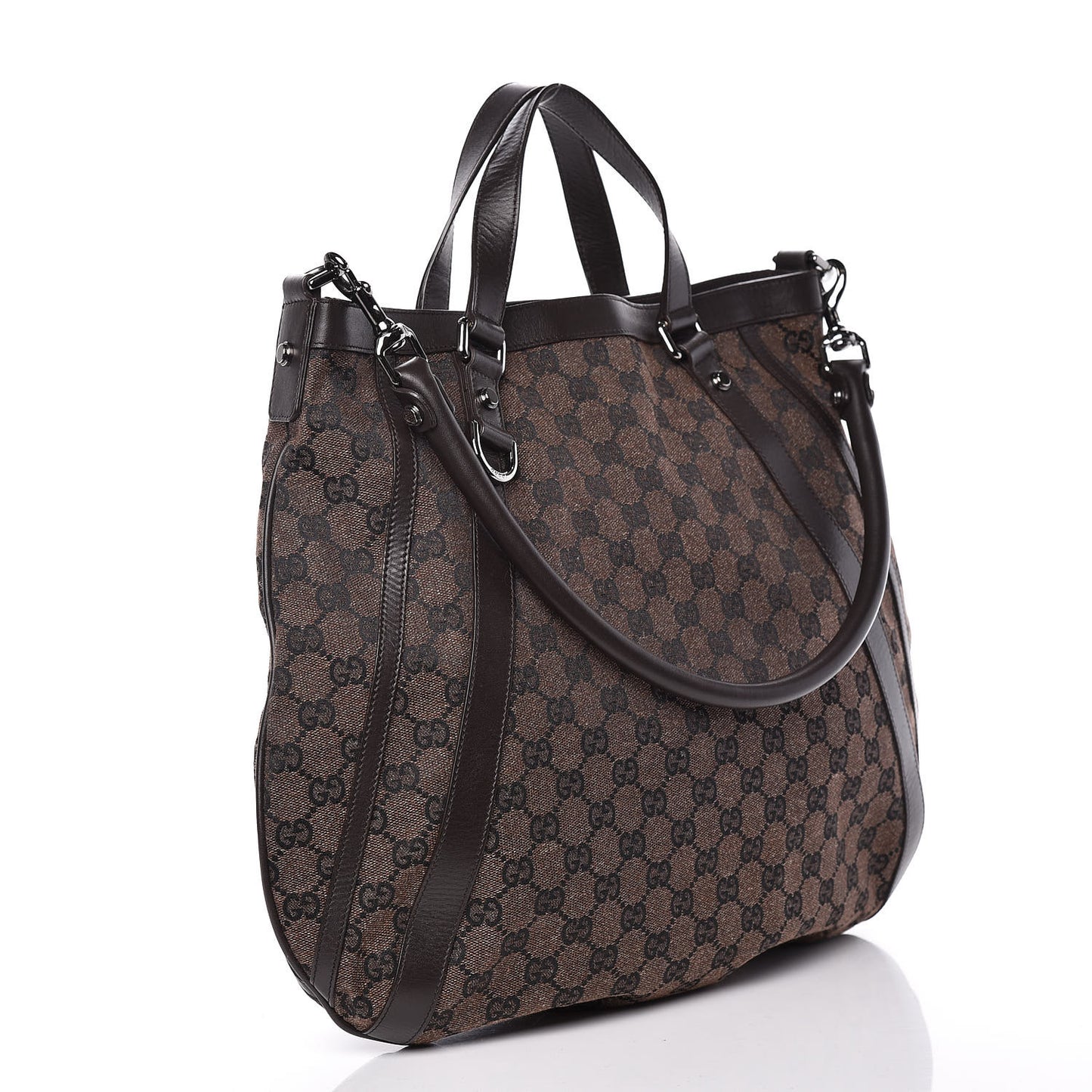 Monogram Medium Abbey Convertible Tote Dark Brown