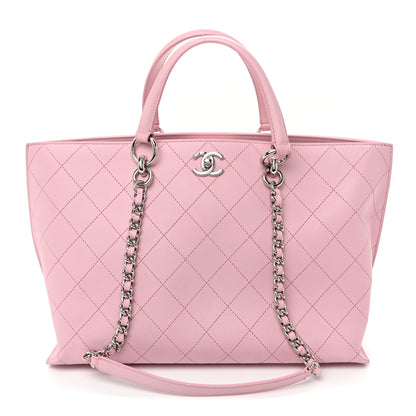 Chanel Calfskin Stitch Medium Ring My Bag Shopping Tote  Pink 1 of 11
