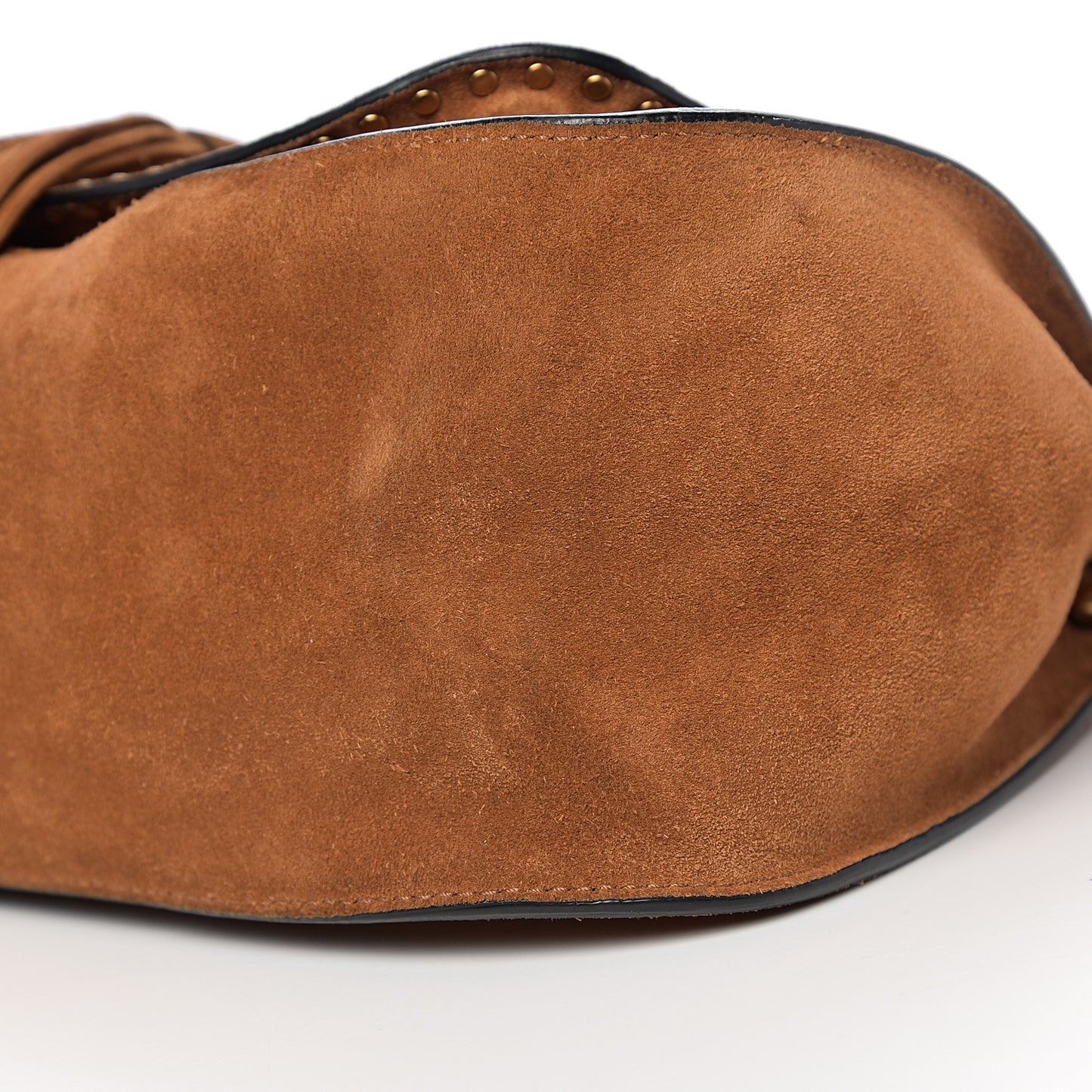 Suede Braided Medium Hudson Double Carry Shoulder Bag Caramel