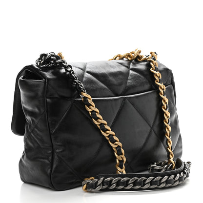 Chanel Lambskin Quilted Large Chanel 19 Flap Black 3 of 9
