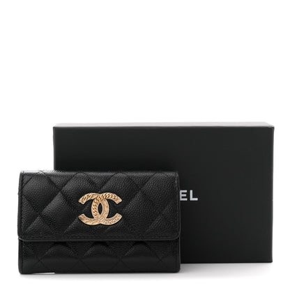 Chanel Caviar Quilted Chain CC Flap Card Holder Black 10 of 10