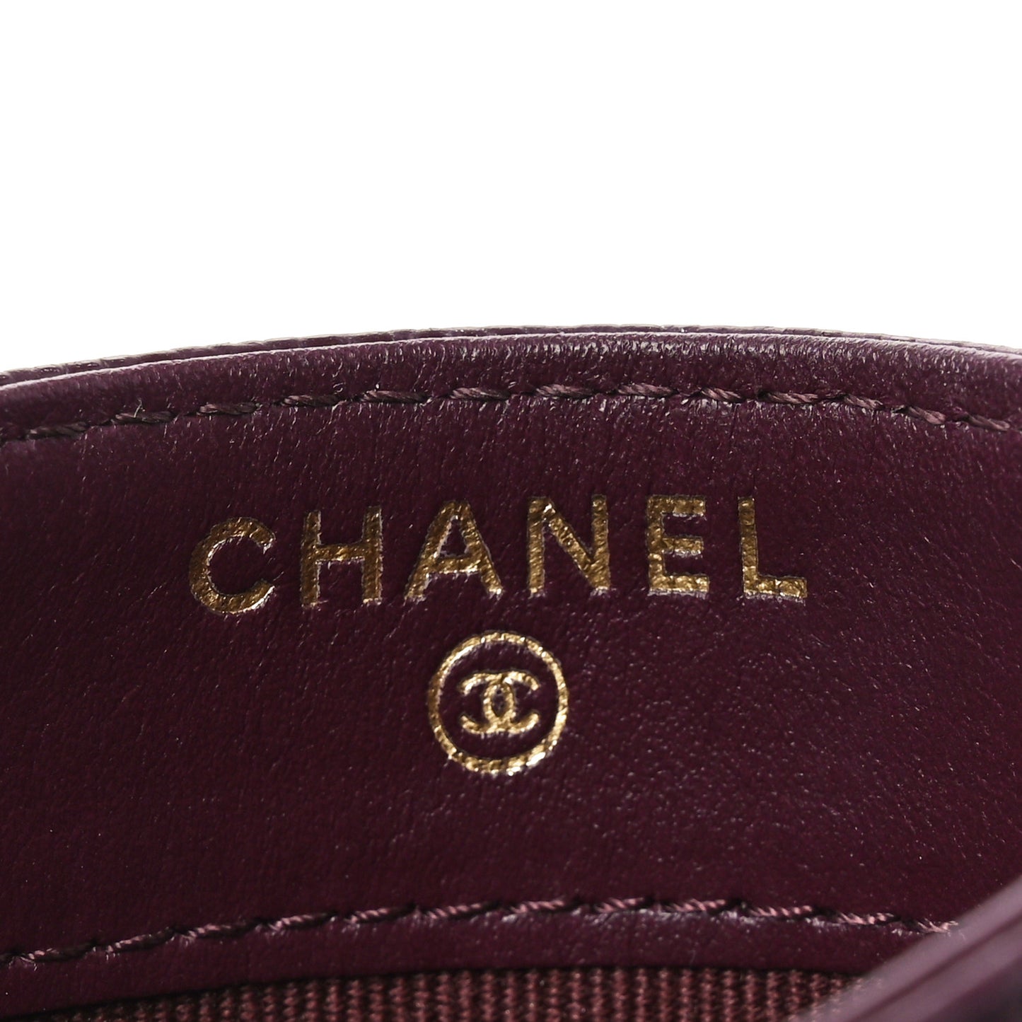 Caviar Quilted Card Holder Burgundy