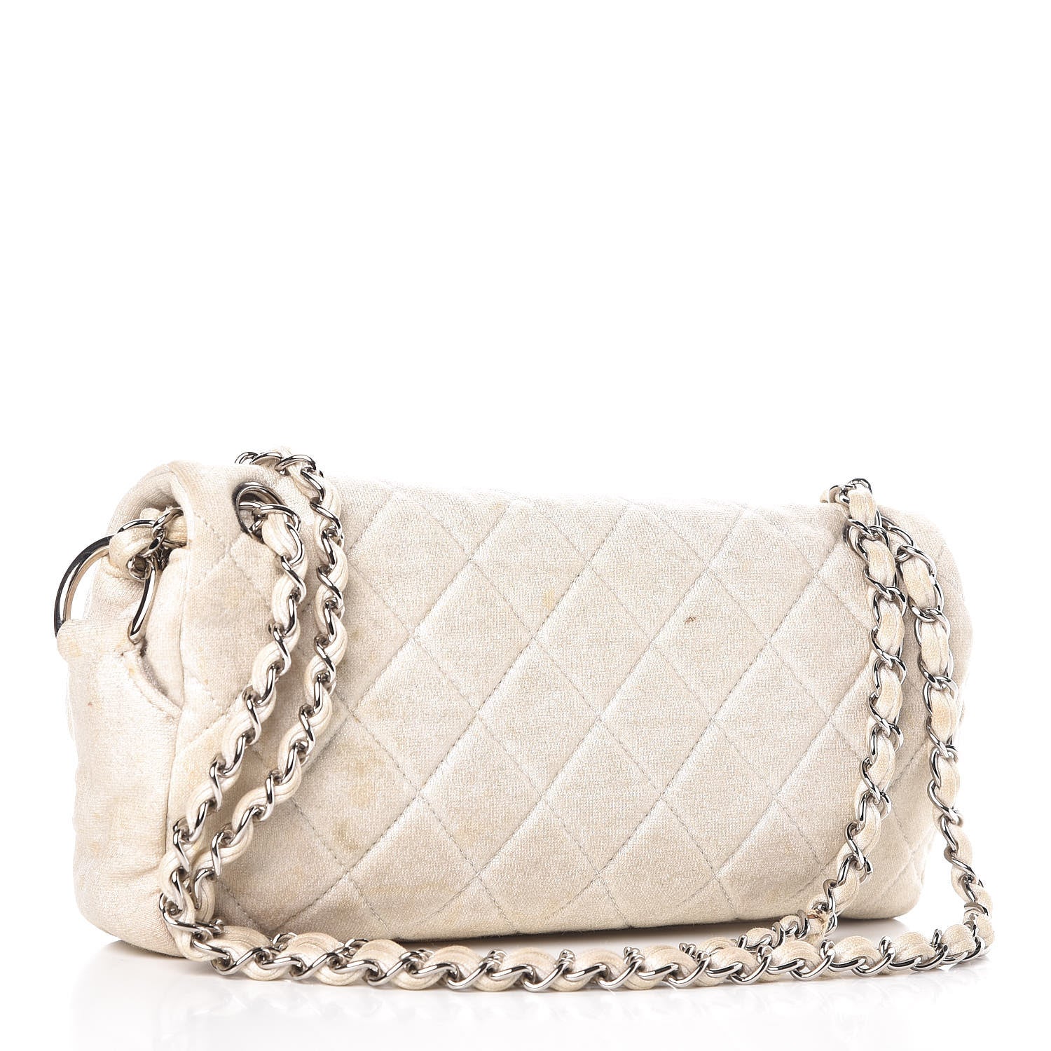 Chanel Jersey Quilted Small Single Flap White 3 of 15