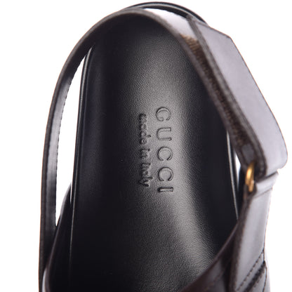 Gucci Calfskin Mens Horsebit River Slingback Slippers 9 Cocoa 5 of 9