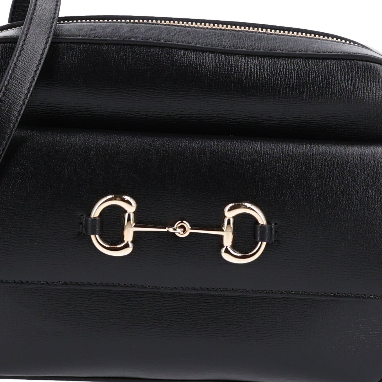 Textured Calfskin Small Horsebit 1955 Shoulder Bag Black