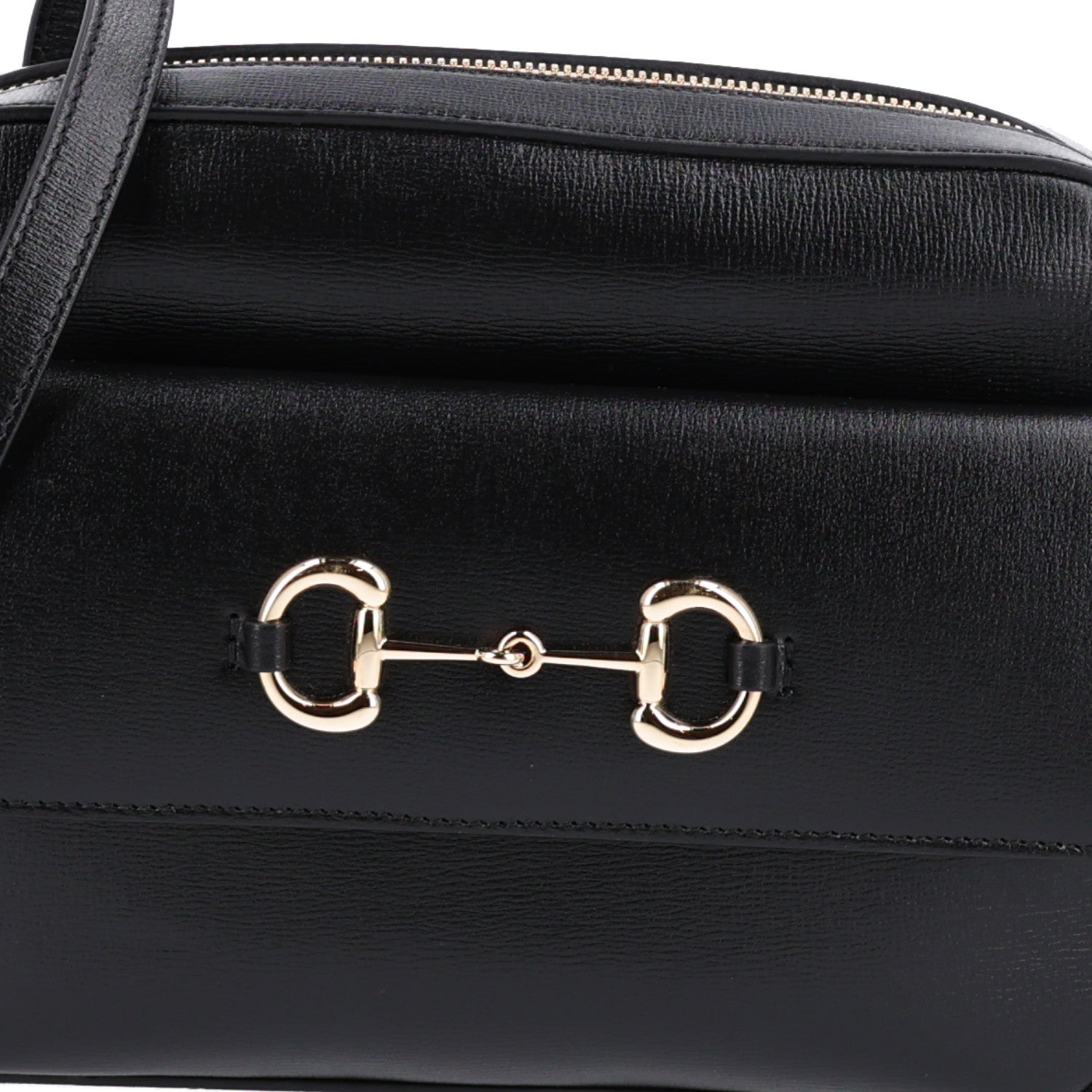 Gucci Textured Calfskin Small Horsebit 1955 Shoulder Bag Black 8 of 10