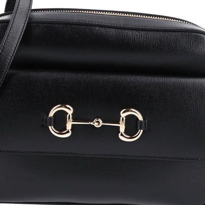 Gucci Textured Calfskin Small Horsebit 1955 Shoulder Bag Black 8 of 10