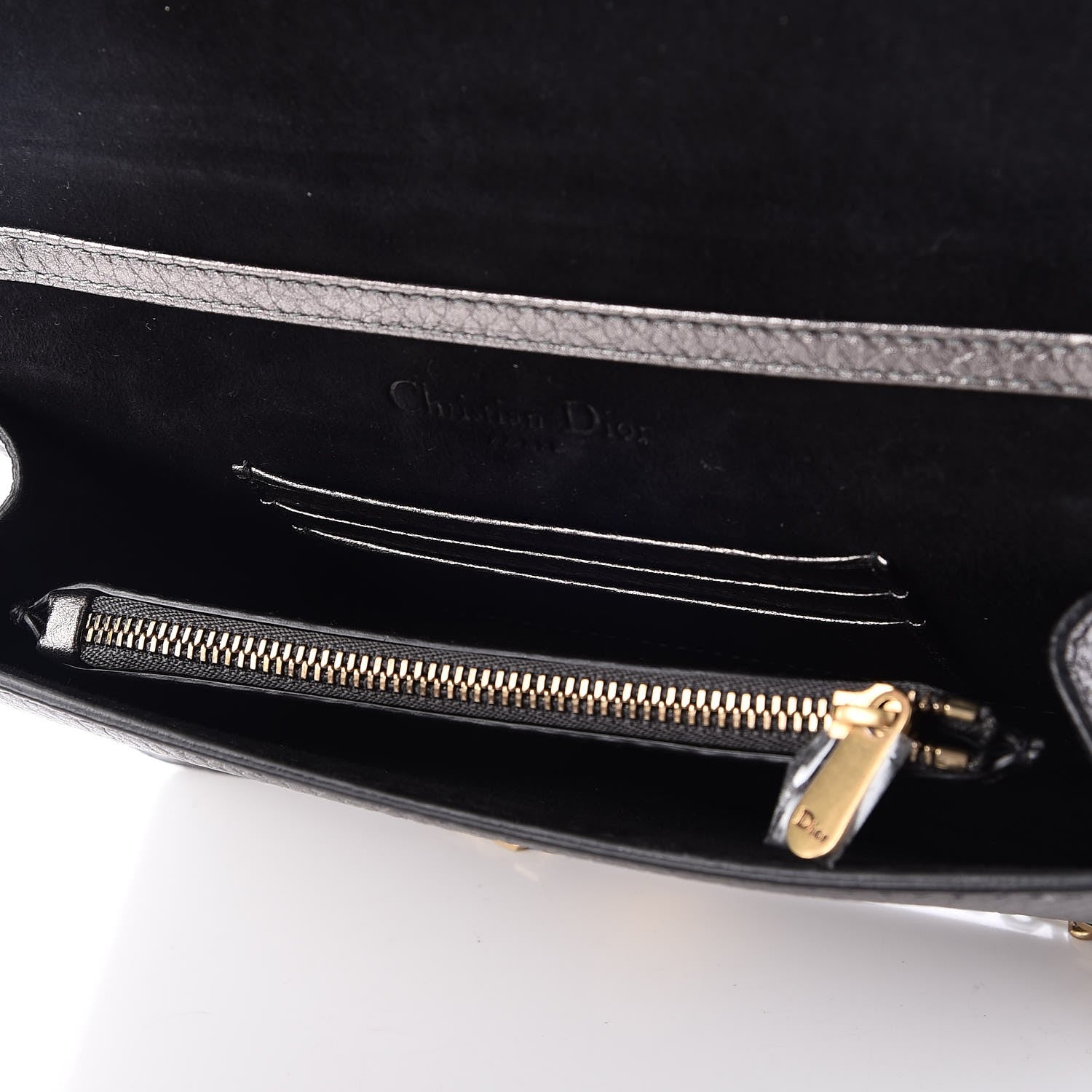 Christian Dior Metallic Grained Calfskin J'adior Clutch Gunmetal 5 of 7