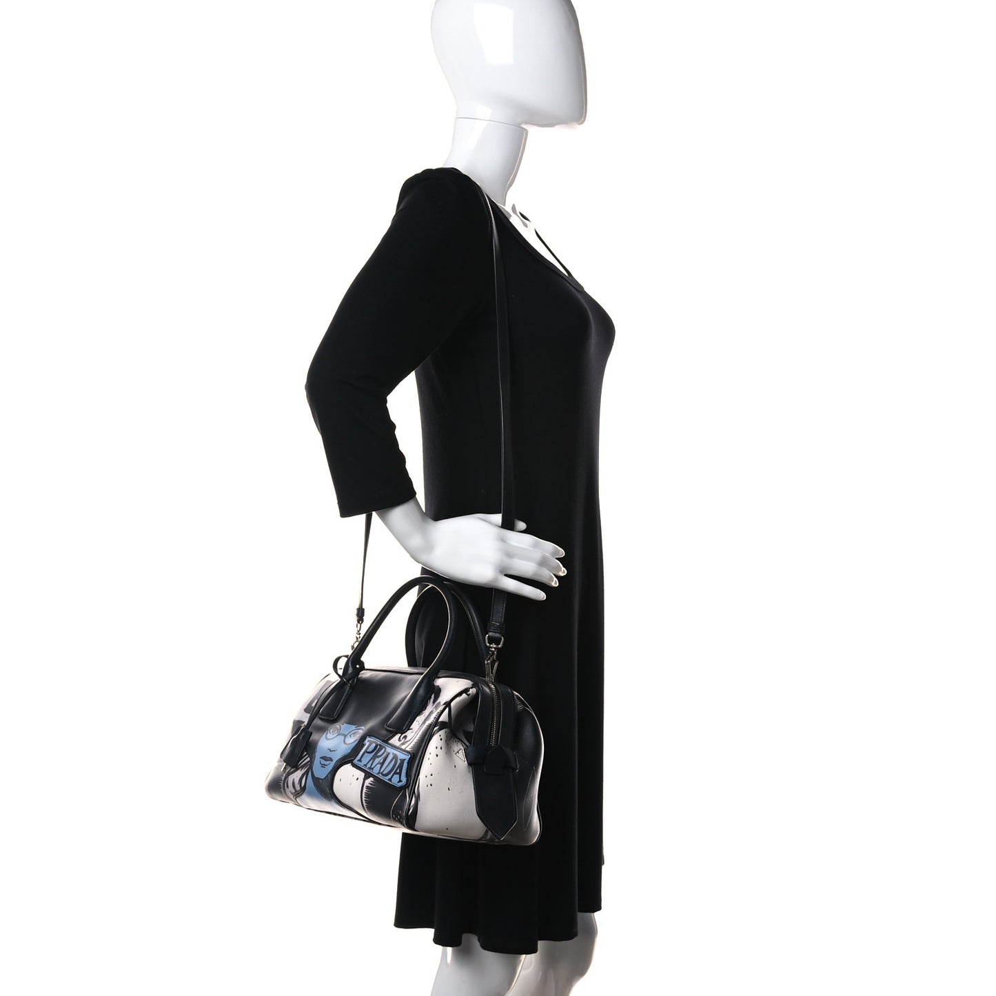 Grace Lux Comic Print Bowler Bag Acciaio Mare