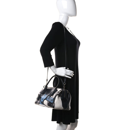 Prada Grace Lux Comic Print Bowler Bag Acciaio Mare 2 of 11