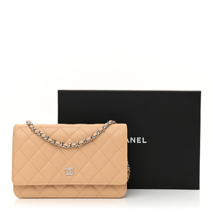 Chanel Caviar Quilted Wallet On Chain WOC Beige 12 of 12