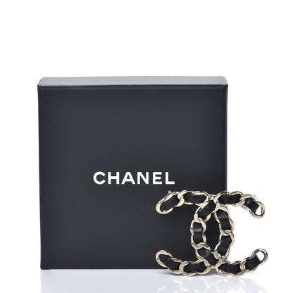 Chanel Lambskin Chain CC Brooch Black Gold 5 of 5