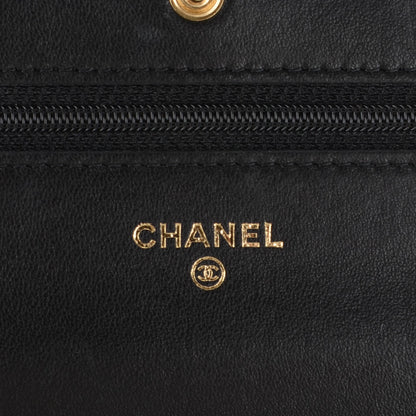 Chanel Lambskin Quilted Wallet On Chain WOC Black 6 of 8