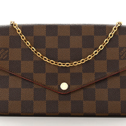 Louis Vuitton Damier Ebene Pochette Felicie Chain Wallet 10 of 15